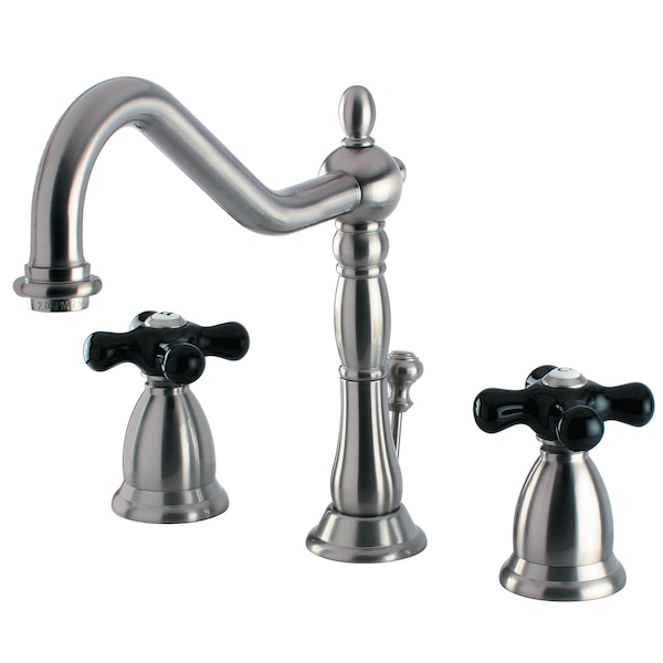 Kingston Brass 8" Widespread Bathroom Faucet, Brushed Nickel KS1998PKX - main